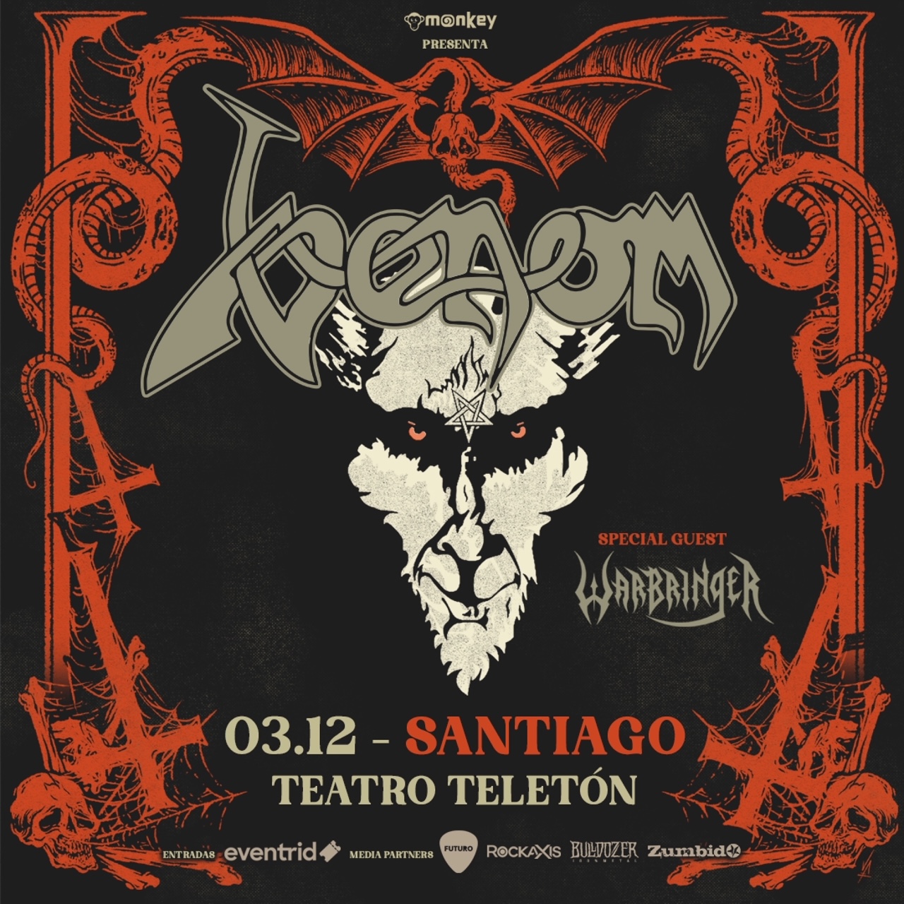 3 de diciembre: Venom en Chile por tercera vez